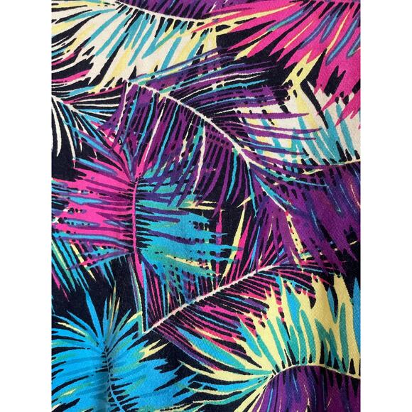 Ulla Popken short sleeve colorful tropical t-shirt cotton v-neck Size 24/26 - Picture 3 of 8